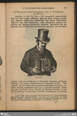 b) Universal-Detectivcamera von A. Goldmann in Wien.