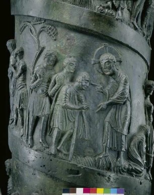 Bernwardssäule & Christussäule — Die Heilung des Blinden in Betsaida