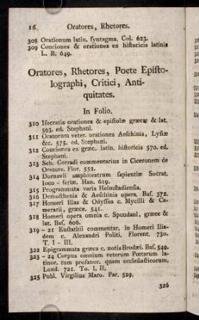 16-55, Oratores, Rhetores, Poete Epistolographi, ....