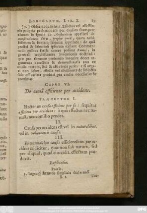 Caput VI. De causâ efficiente per accidens.