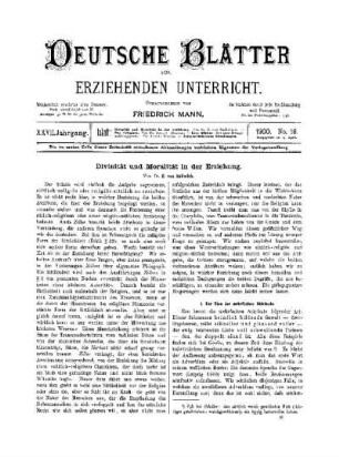 Divinität und Moralität in der Erziehung