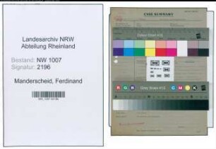 Entnazifizierung Ferdinand Manderscheid , geb. 19.03.1907 (Maler)