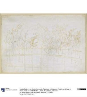 La Divina Commedia, Paradiso I: Aufstieg zum Feuerhimmel. Beatrice erklärt Dante die Wirkkräfte des Alls