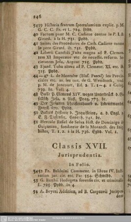 Classis XVII. Iurisprudentia