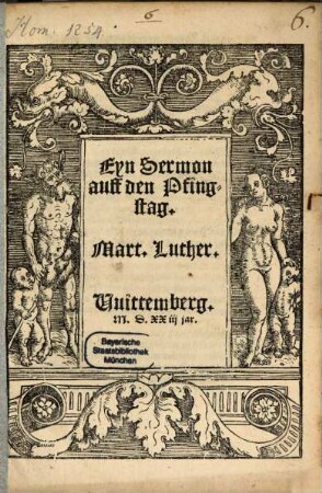 Eyn Sermon auff den Pfingstag