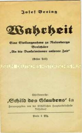 Kirchenpolitische Propagandaschrift aus der Schriftenreihe "Schild des Glaubens"