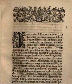 Procancellarius Iohannes Fridericus Hoecknerus ... solemnia inauguralia Candidati ... Andreae Polycarpi Leyseri ... indicit : [praefatus ex materia de laudemio]