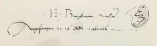 Namenszug Hans Burgkmair's