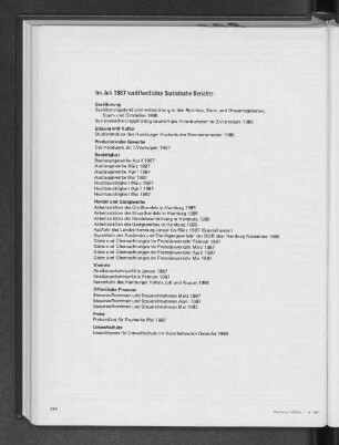 Im Juli 1987 veröffentlichte Statistische Berichte