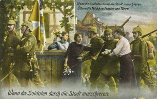 Wenn die Soldaten durch die Stadt marschieren.
