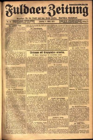 Ausgabe vom Freitag, den 11. März 1927.