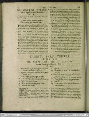 Digest[orum Seu Pandectarum] Pars Tertia [Liber XII - Liber XIX]