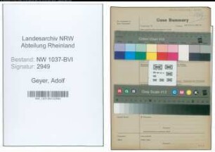 Entnazifizierung Adolf Geyer , geb. 11.05.1899 ()