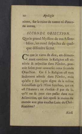 Seconde objection.