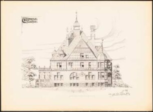 Landhaus: Ansicht (aus: Drucke von Seminararbeiten der Königlich Technischen Hochschule Berlin, Bd. II)
