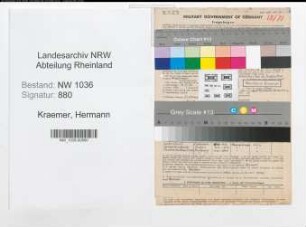Entnazifizierung Hermann Kraemer , geb. 13.01.1892 (Sachbearbeiter)