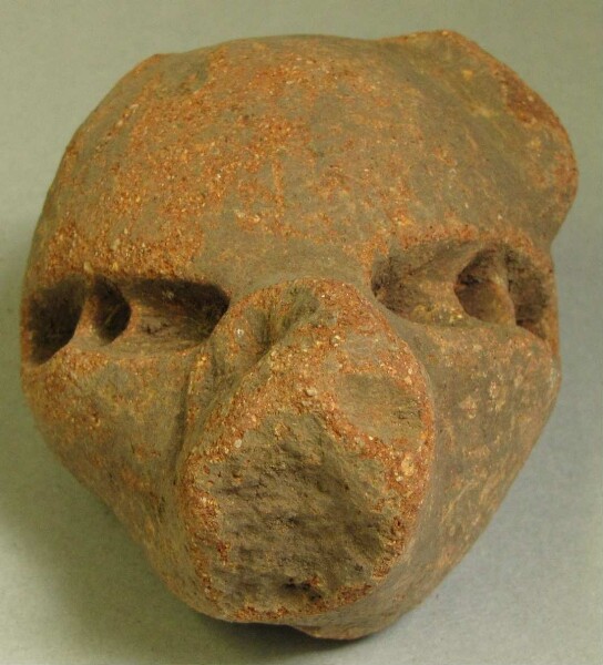 Animal head made of clay