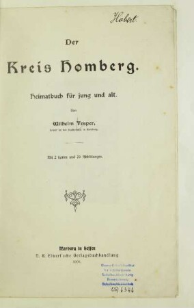 Der Kreis Homberg : Heimatbuch für jung und alt