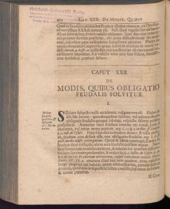 Caput XXII. De Modis, Quibus Obligatio Feudalis Solvitur