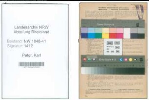 Entnazifizierung Karl Peter , geb. 03.11.1895 (Polizist)