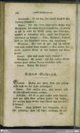Achtes Gespräch