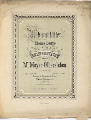 Albumblätter für kleine Leute : 12 Clavierstücke ; op. 11, 5. Melodie