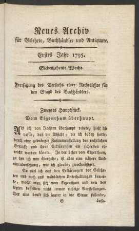 Siebenzehente Woche