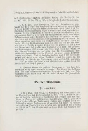Dritter Abschnitt. Personenstand