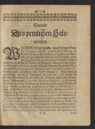 Vorrede Des peinlichen Halsgerichts.