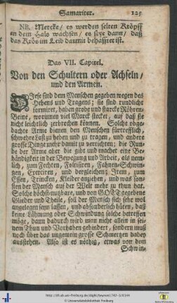 Cap. VII. Von den Schultern oder Achseln, und den Armen - VIII. Von der Brust.