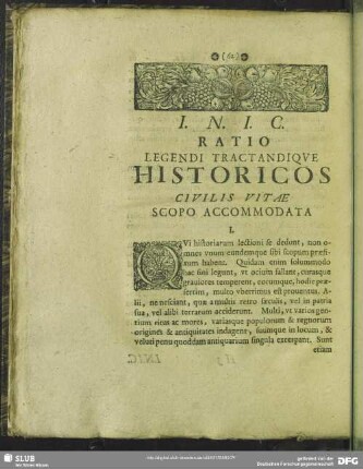 Ratio Legendi Tractandique Historicos Civilis Vitae Scopo Accommodata