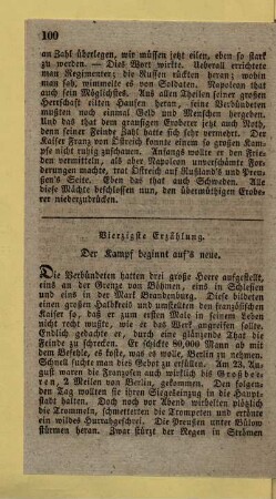 Vierzigste Erzählung. Der Kampf beginnt auf's neue