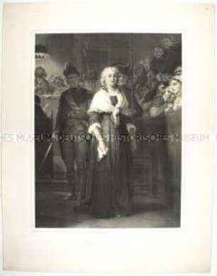 Königin Marie Antoinette von Frankreich (Witwe Capet) vor dem Revolutionstribunal (1793)