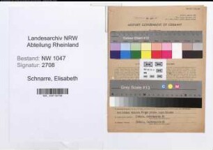 Entnazifizierung Elisabeth Schnarre , geb. 16.12.1901 ()