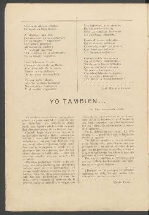 Yo también... : Para Irma Avegno. - In eterno.