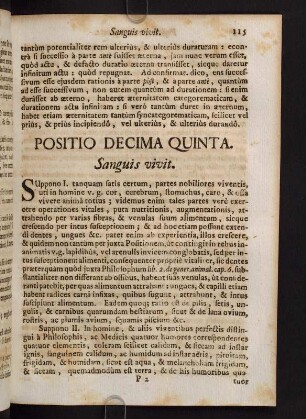 115-120, Positio Decima Quinta. Sanguis vivit
