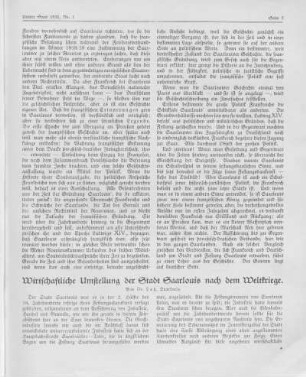 Wirtschaftliche Umstellung der Stadt Saarlouis nach dem Weltkriege.