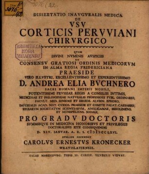 Diss. inaug. med. de usu corticis peruviani chirurgico