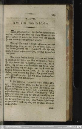 XXXVII. Von dem Scharlachfieber