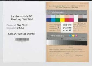 Entnazifizierung Wilhelm Werner Olsohn, geb. 20.08.1910 (Angest.)