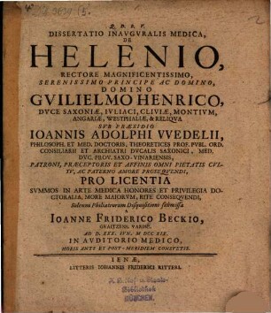 Diss. med. de helenio