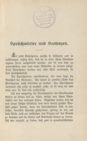 Sprüchwörter und Sentenzen