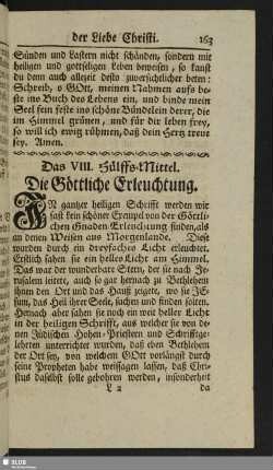 Das VIII. Hülffs-Mittel. Die Göttliche Erleuchtung