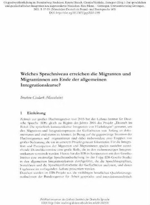 Welches Sprachniveau erreichen die Migranten und Migrantinnen am Ende der allgemeinen Integrationskurse?