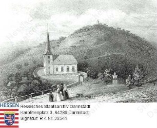 Auerbach an der Bergstraße, Blick von der Kapelle auf das Schloss
