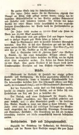 Verkehrswesen. Post- und Telegraphenanstalt.