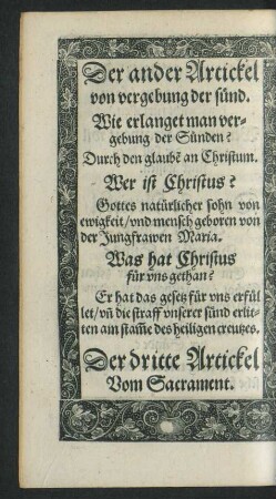 Der ander Artickel von vergebung der sünd.