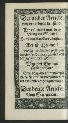 Der ander Artickel von vergebung der sünd.