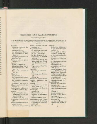 Personen- und Sachverzeichnis