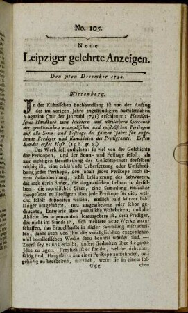 No. 105. Den 31ten December 1790.